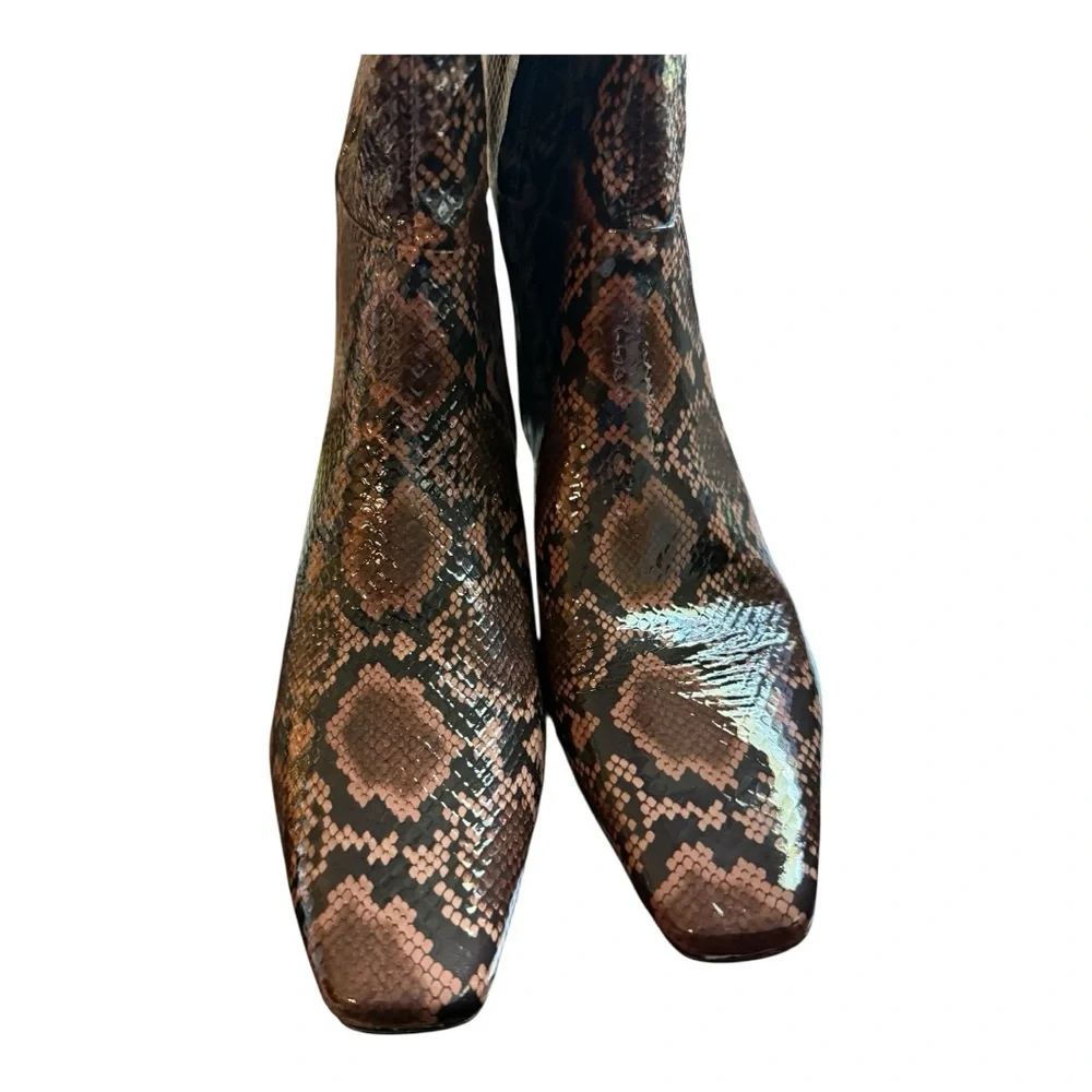 NEW Antonio Melani Snake Patent Leather Standard Tall Dress Boot Size 6 - Picture 7 of 15
